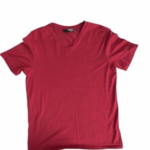 Murano liquid luxury slim fit red  V-Neck T-Shirt